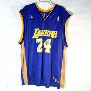 Retro Adidas Los Angeles Lakers Kobe Bryant Purple Gold Basketball Jersey XXL